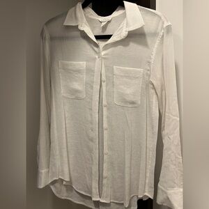 Club Monaco Linen Ivory button-down